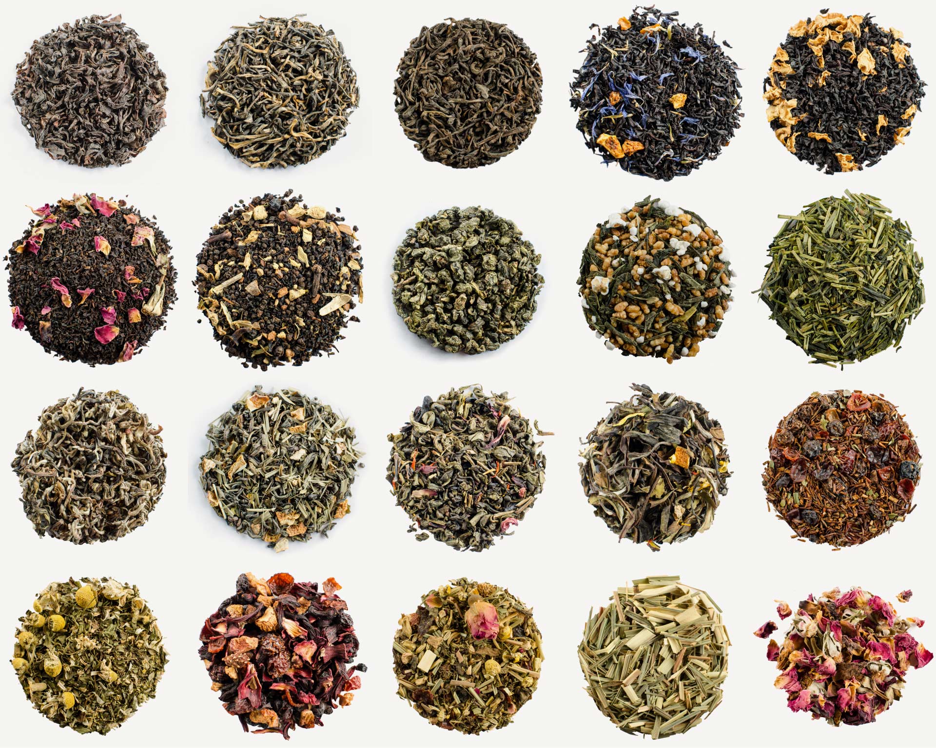 A collage of photos of loose leaf tea from ZenTea